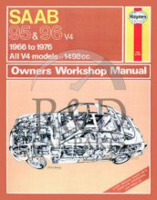 0198, Saab, 95/96/Sonett, Haynes, Werkplaatshandboek, 95/96, V4, 1966-1976