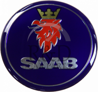 9597488, Saab, 9-5, Sticker, Set, 4, Stuks, 63mm, Naafkap, Lichtmetalen, Velgen, 9-5ng, /, 9-4x