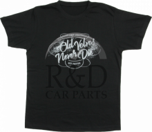 Volvo, All, T-shirt, "old, Volvos, Never, Die, -, They, Just, Get, Faster", Maat, M, Zwart