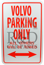 75228, Volvo, All, Kunststof, Wandplaat, 46x30, Cm, "volvo, Parking, Only"