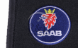 Saab, 9-3, Mattenset, Grafiet, Met, "saab", Logo, 9-3v1